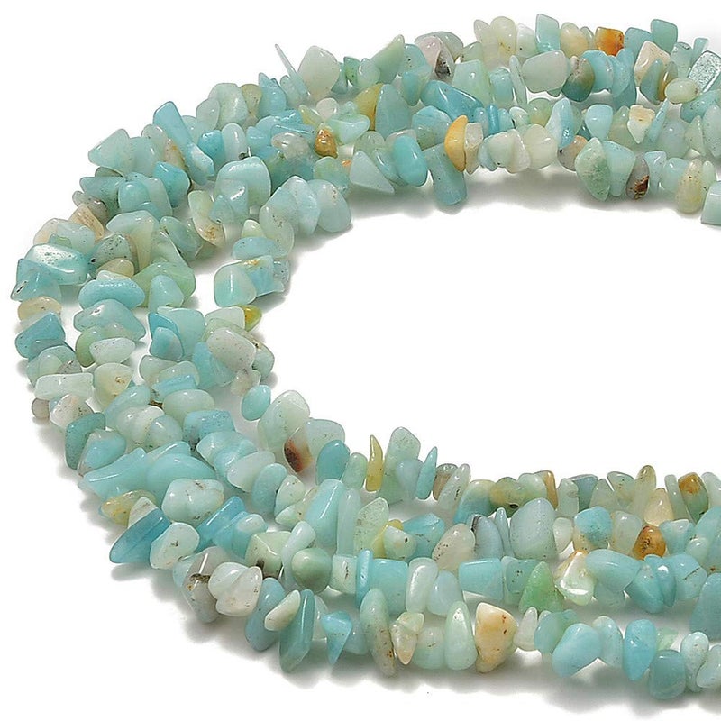 PLTbeads 5-8mm Natral Healing Gemstone Waist Bracelets Necklace Kit Irregular Stone DIY Crafts Design Jewelry Making 1 Strand per Bag Approxi 34 inch ( ite Chips) - Image 1